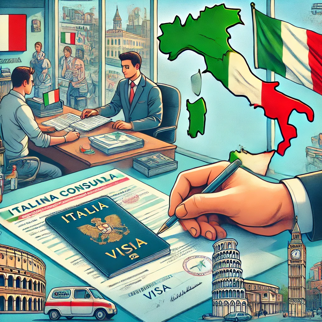 Italian Passport in burocratic office | Italian Domestic Visa