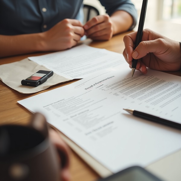 Employment termination documents in Italy  | 2 people signing documents in Italy