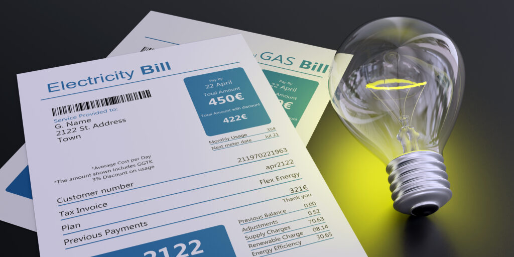 Key billing details like monthly usage, customer number, and previous payments, reinforcing the idea of recurring utility costs for modern homes.
