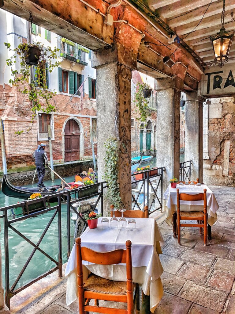Plastic tax Italy | Restaurant in Venice closed to some of Venetian rivers